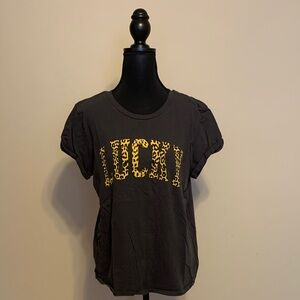 Lucky Brand Black Tee with Gold Lettering